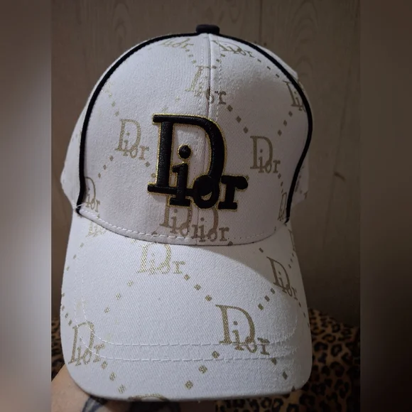 Dior White Cap with Navy And Gold Accents - Picture 1 of 6